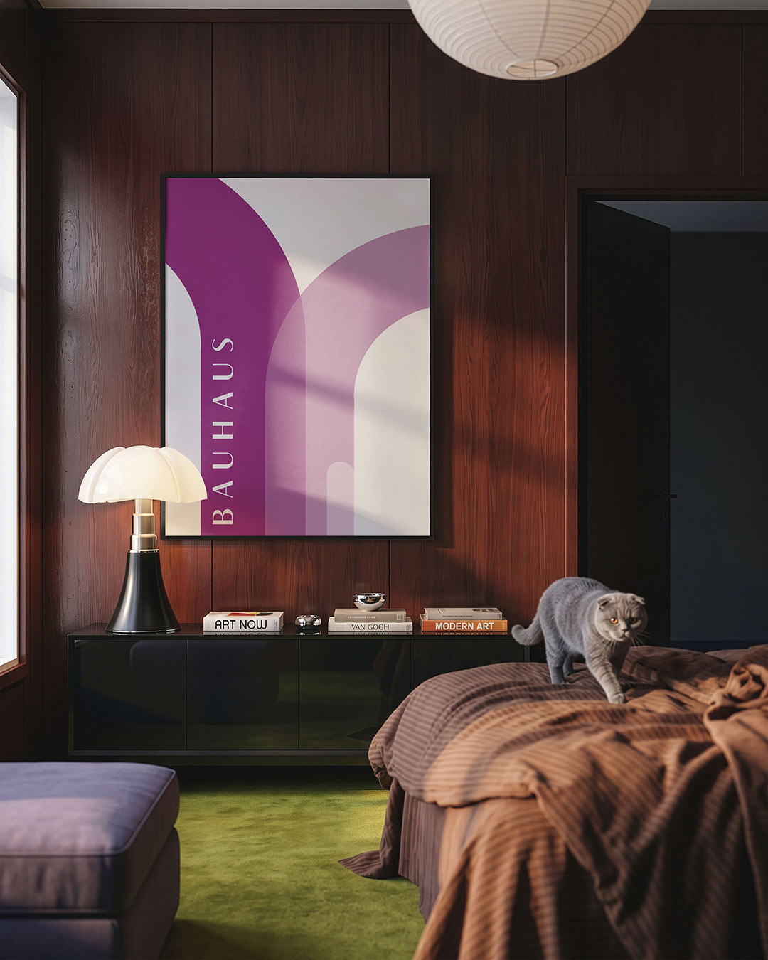 Kleurvlakken en lijnen – geometrische Bauhaus poster in staand formaat