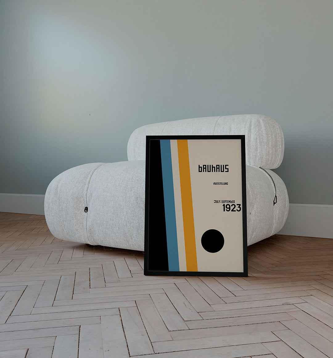 Vorm en kleurvlakken – staande Bauhaus poster voor aan de muur