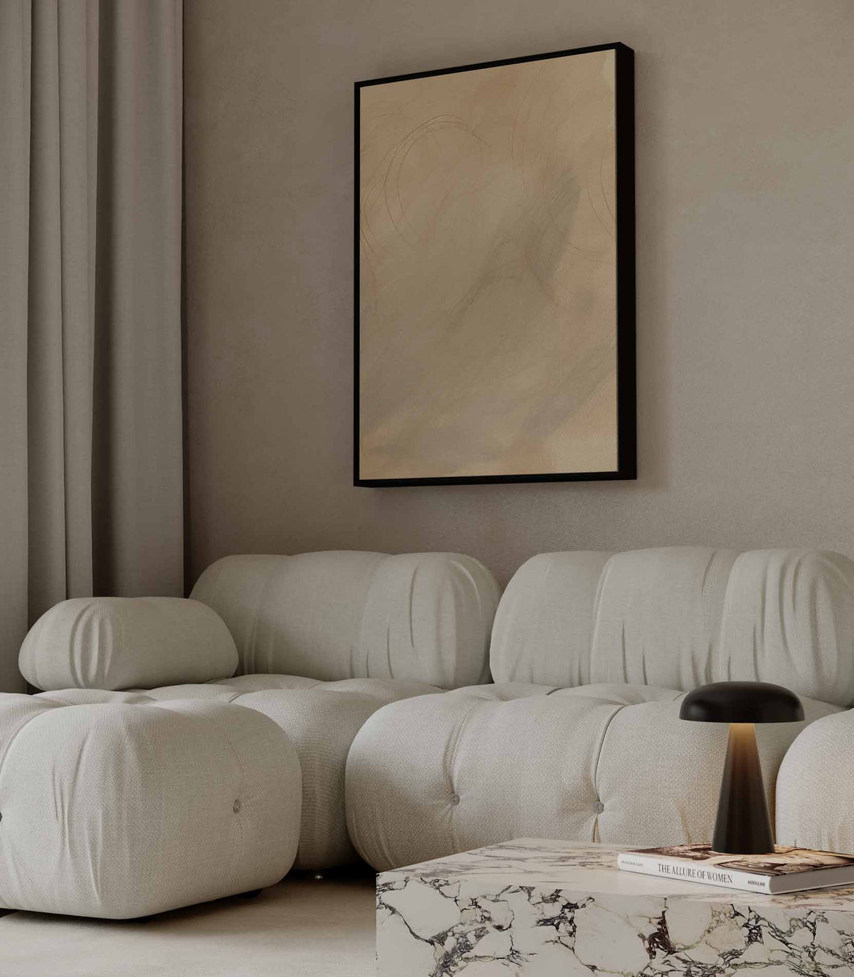 Whispering Dreams in Sepia – dibond wanddecoratie in staand formaat