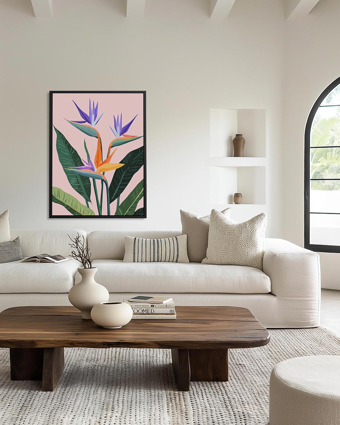 Tropische bloemenpracht – staand wanddecoratie kunstwerk