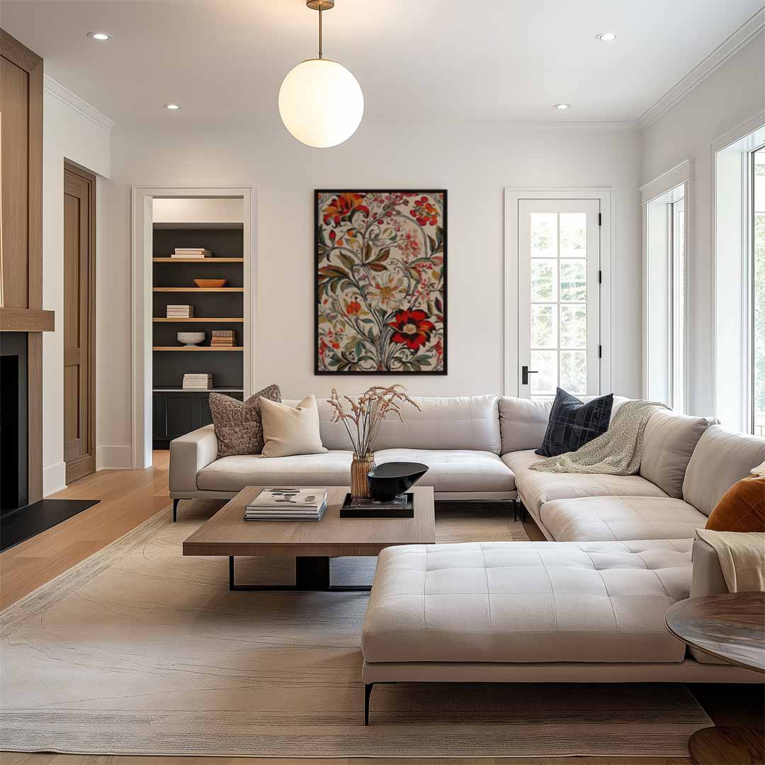 Bloemenpracht op Canvas – staand kunstwerk voor modern interieur
