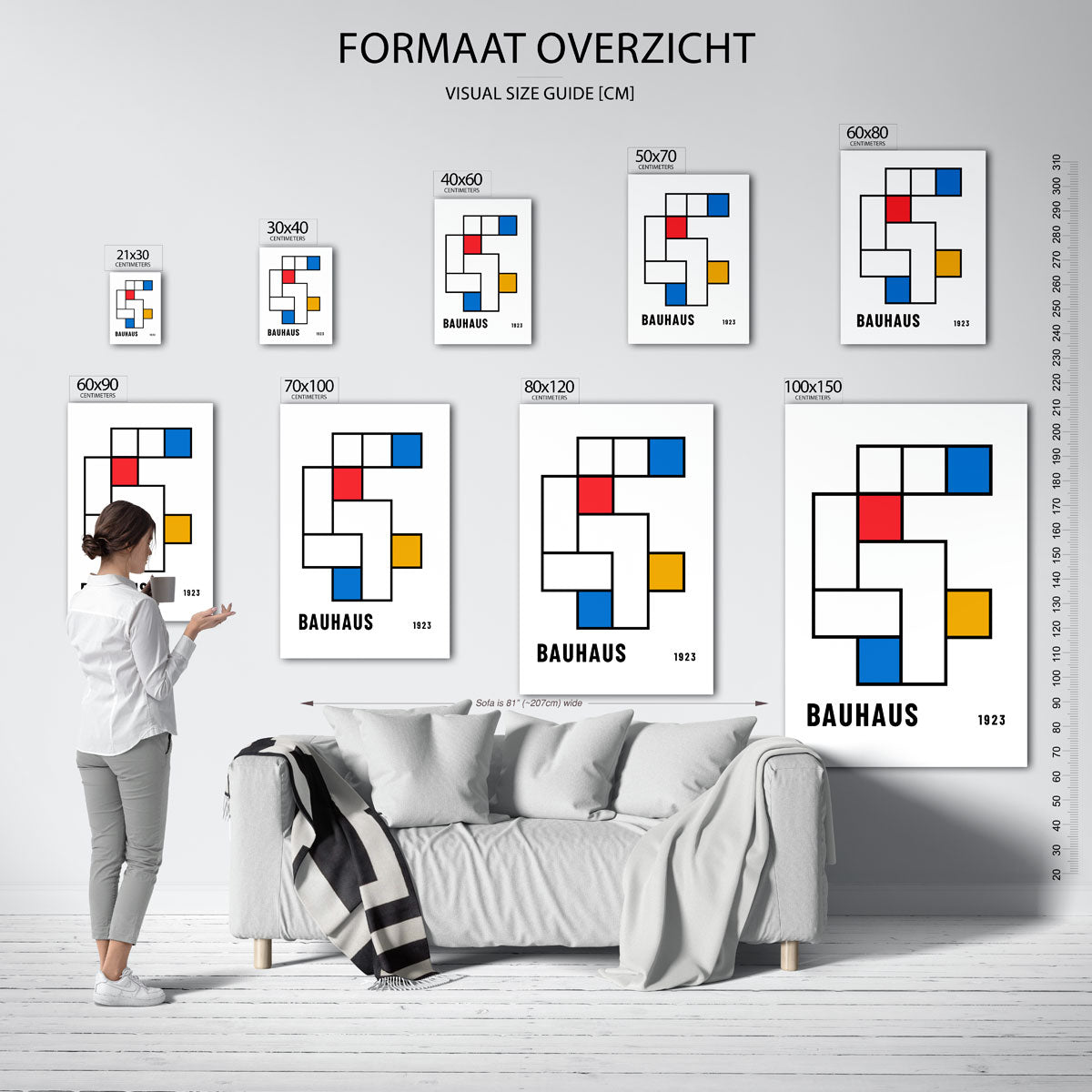 Vorm en kleur – geometrische poster in Bauhaus-stijl van WallArtistic