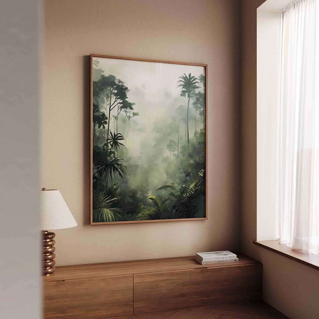 Tropisch woud – tropische wandkunst als portret poster