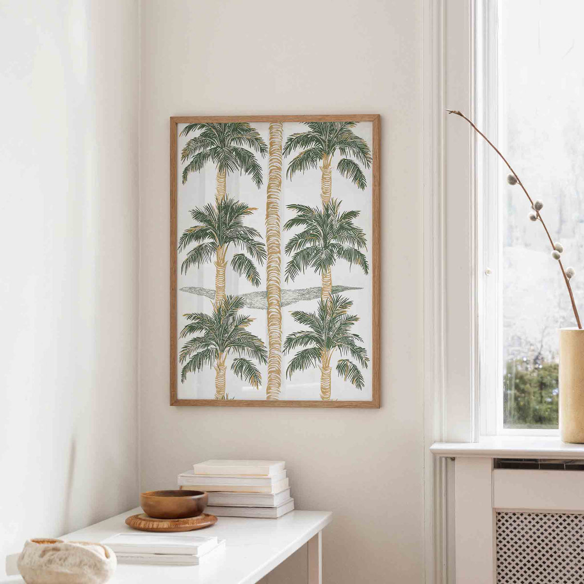 Palmbomen patroon – staande hedendaagse wanddecoratie van WallArtistic