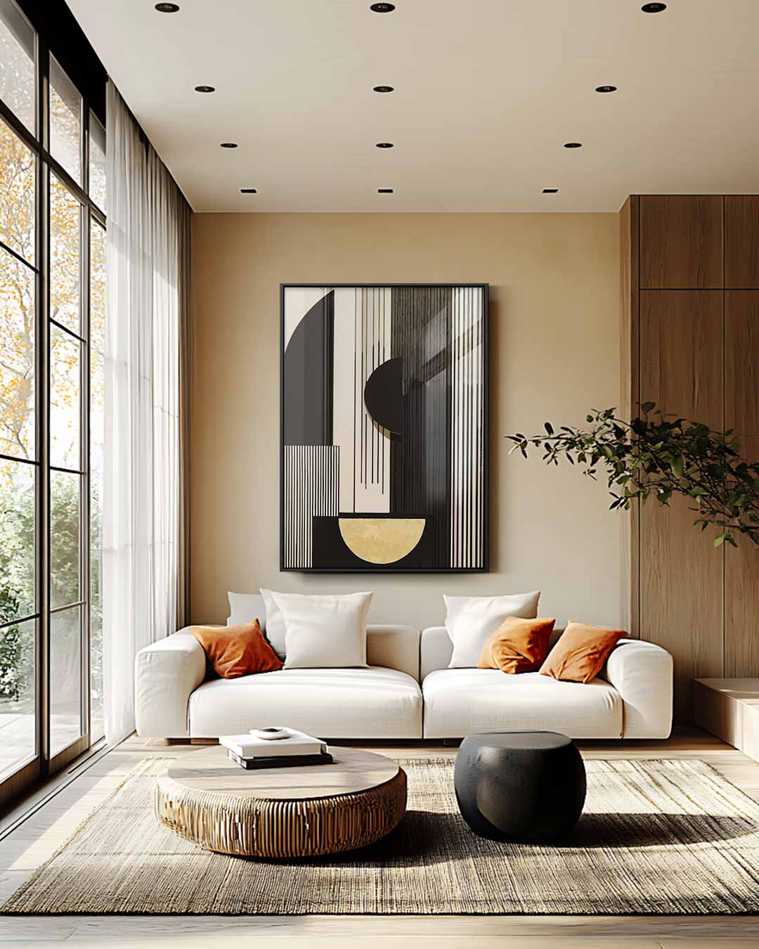 Modern Geometrisch Kunstwerk – staande wandkunst voor woonkamer of interieur