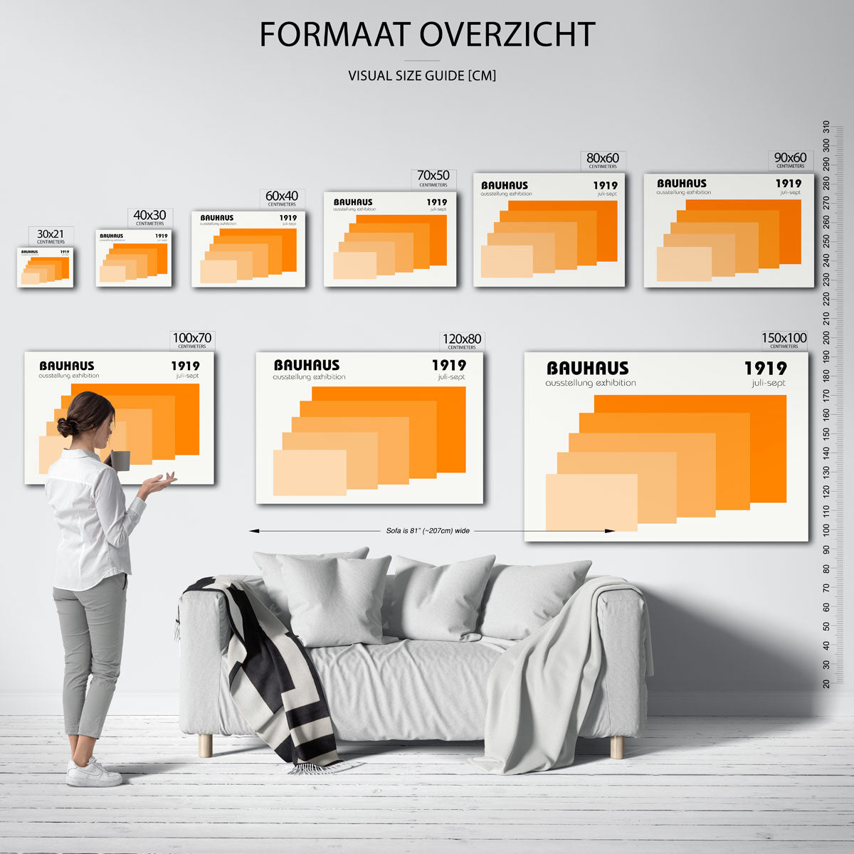 Vorm en kleur – geometrische poster in Bauhaus-stijl van WallArtistic