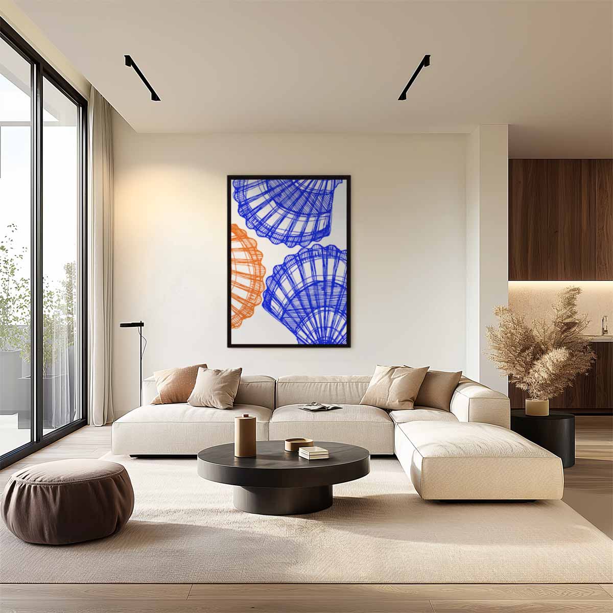 Zomerse Schelppatronen – plexiglas wanddecoratie in portret formaat