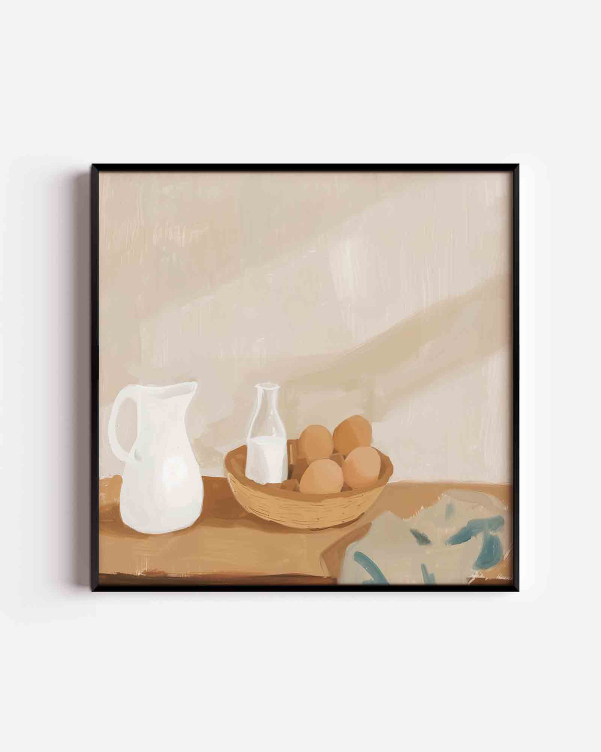 Stilleven met karaf en eieren – design vierkante poster als wanddecoratie