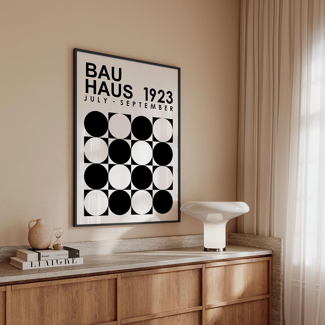– geometrische Bauhaus poster in staand formaat