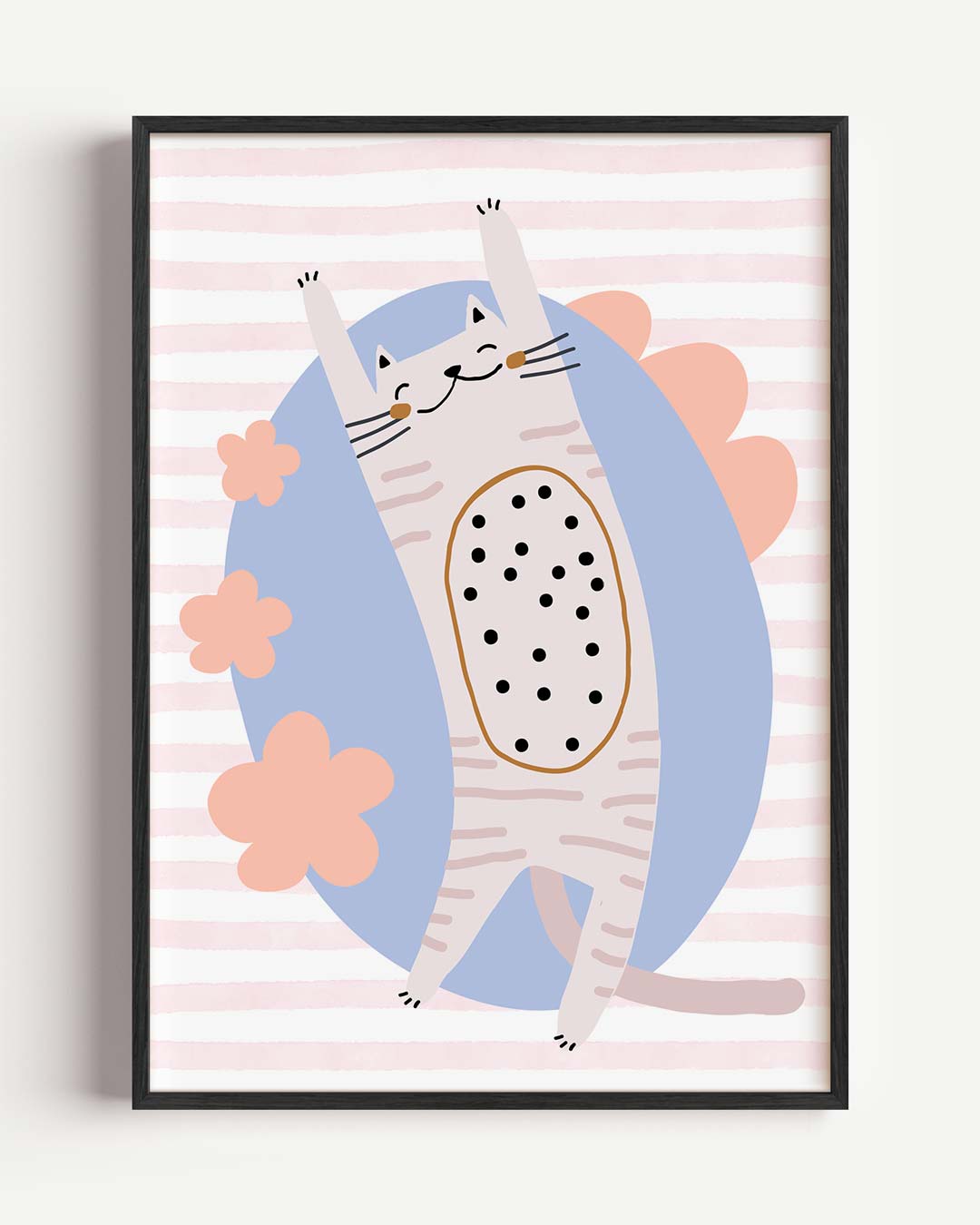 Vrolijke Kattenposter – kids portret poster als wanddecoratie