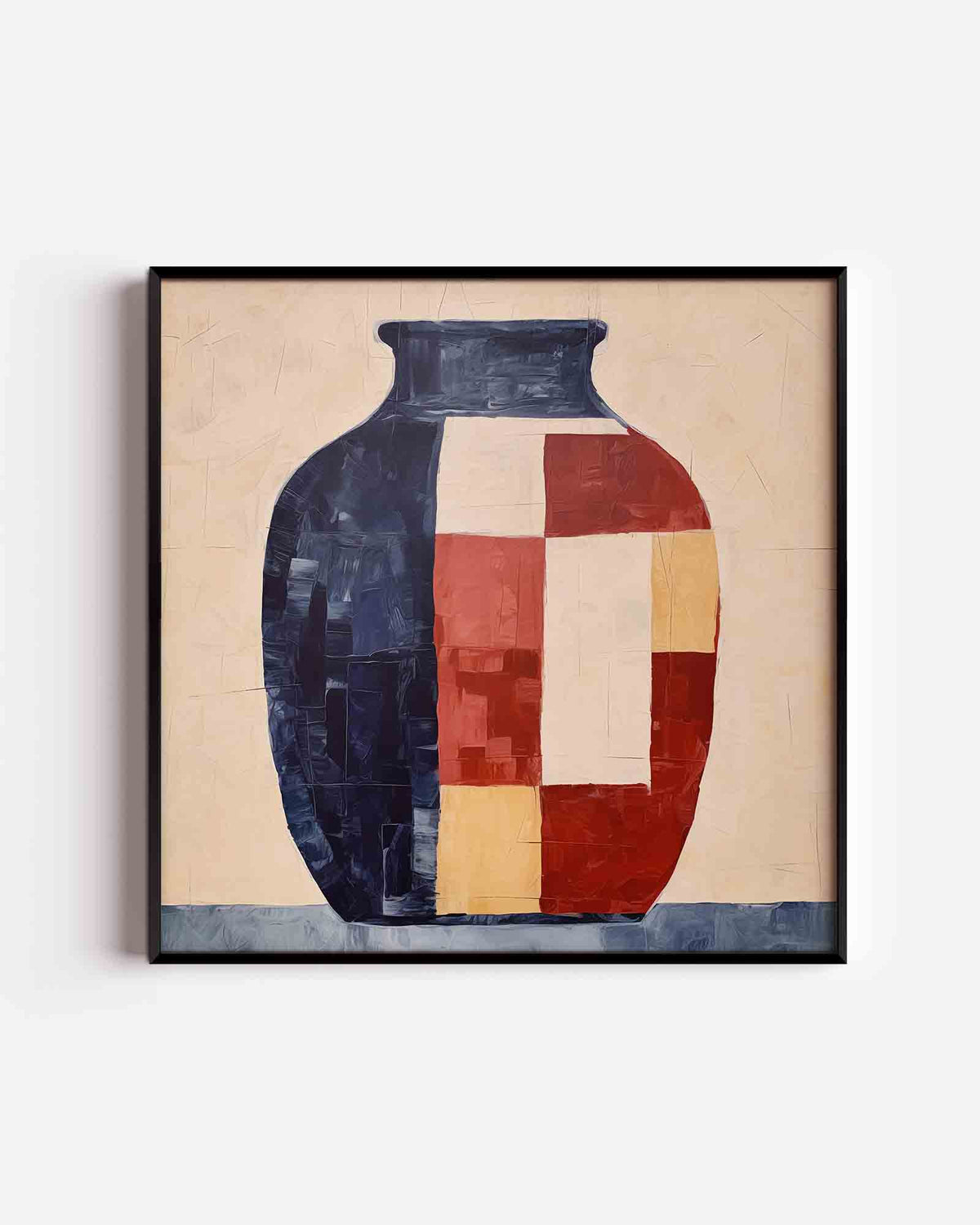 Vaas met geometrische patronen – vierkante poster met kleur en vormen als wanddecoratie