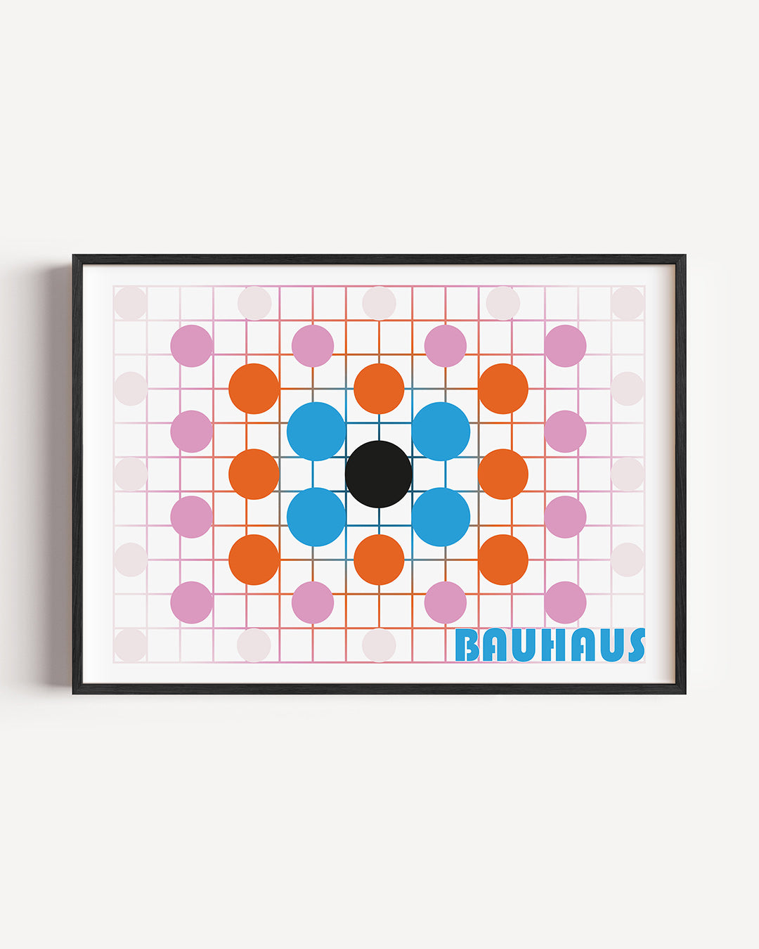 Cirkelritme en lijnen – liggende Bauhaus poster als wanddecoratie