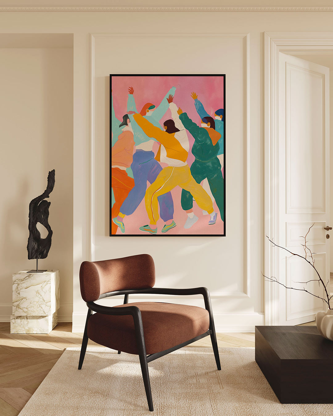 Dansende figuren – staand wanddecoratie kunstwerk