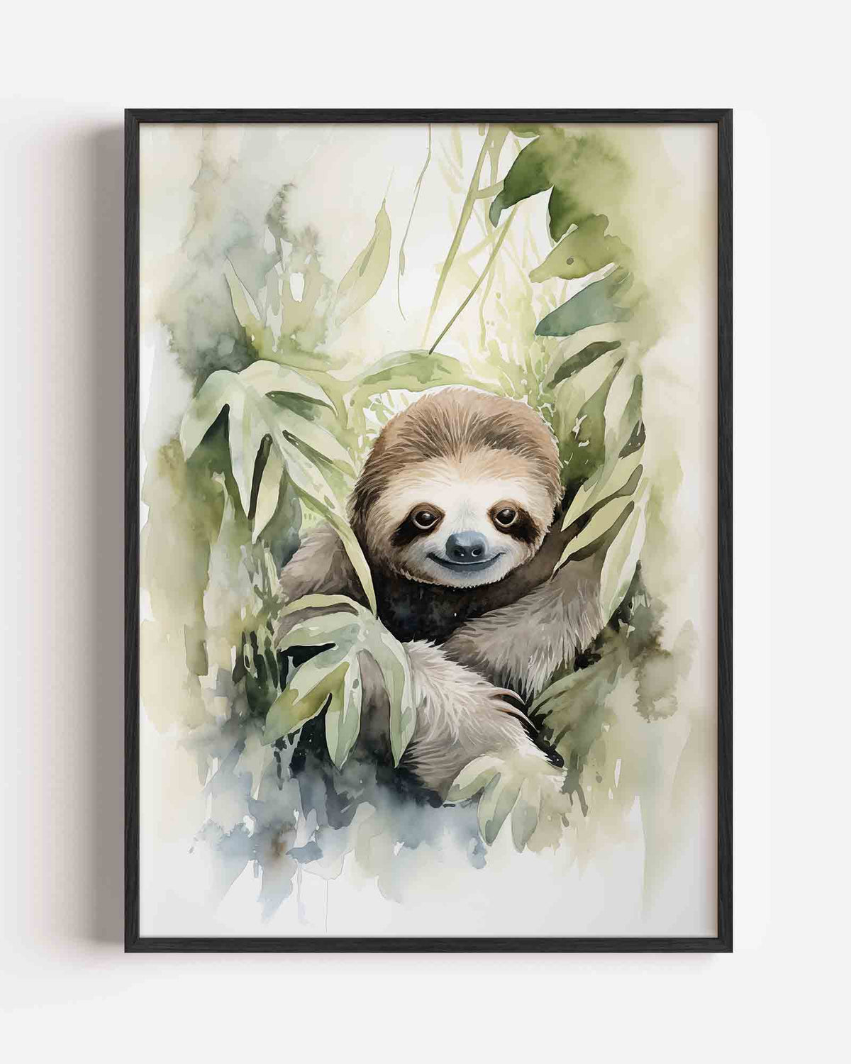 Lui dier tussen bladeren – jungle portret poster als wanddecoratie