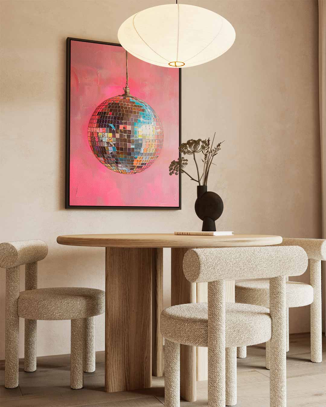 Discoballen Droom – dibond wanddecoratie in staand formaat