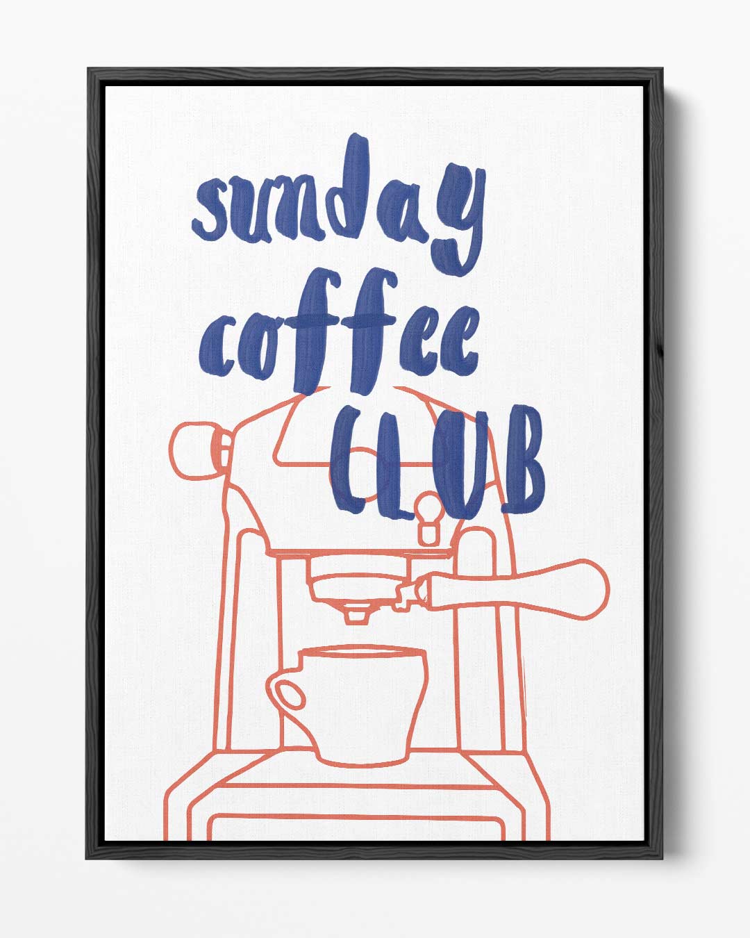 Zondag Koffie Club Poster – portret kunstwerk als wanddecoratie