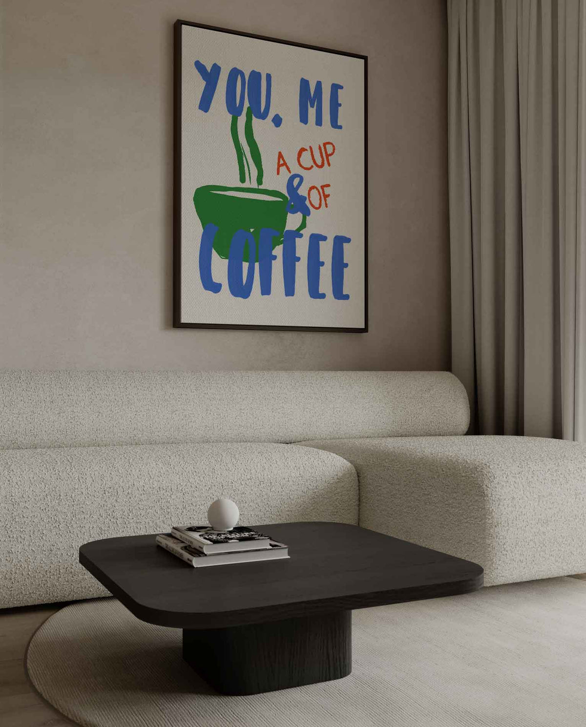 Koffieliefde Moment – dibond wanddecoratie in staand formaat