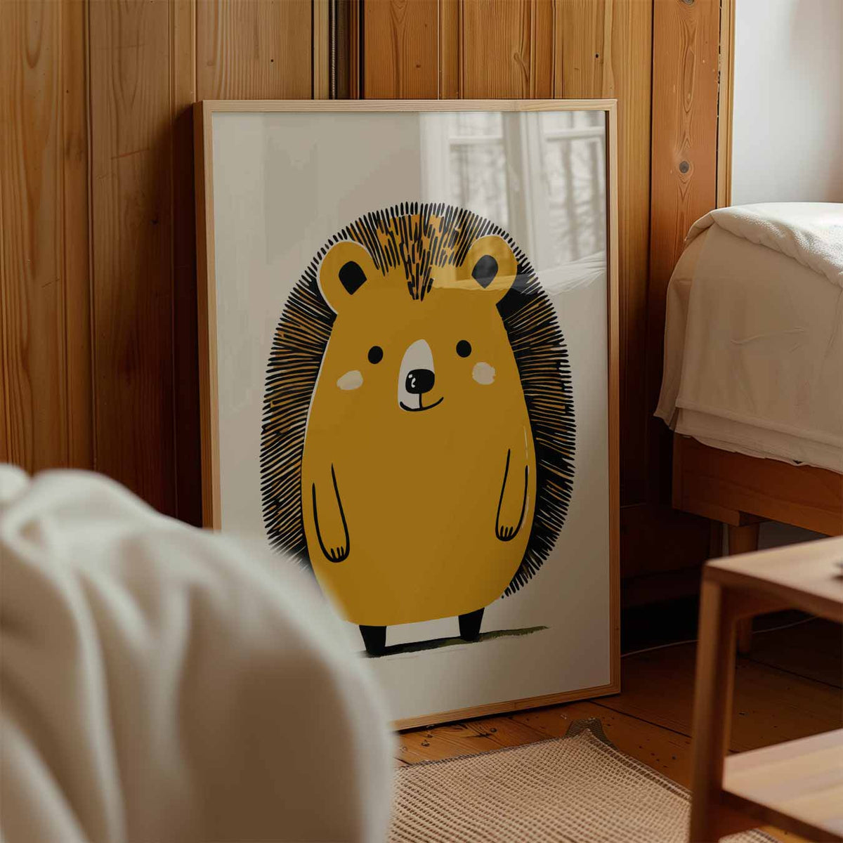 Schattige Egel Illustratie – kinderposter in staand formaat