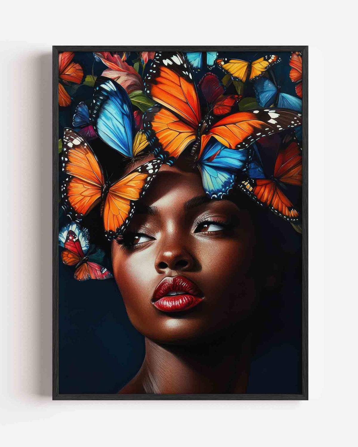 Vlinders en vrouw – vrouwelijk portret als staande poster