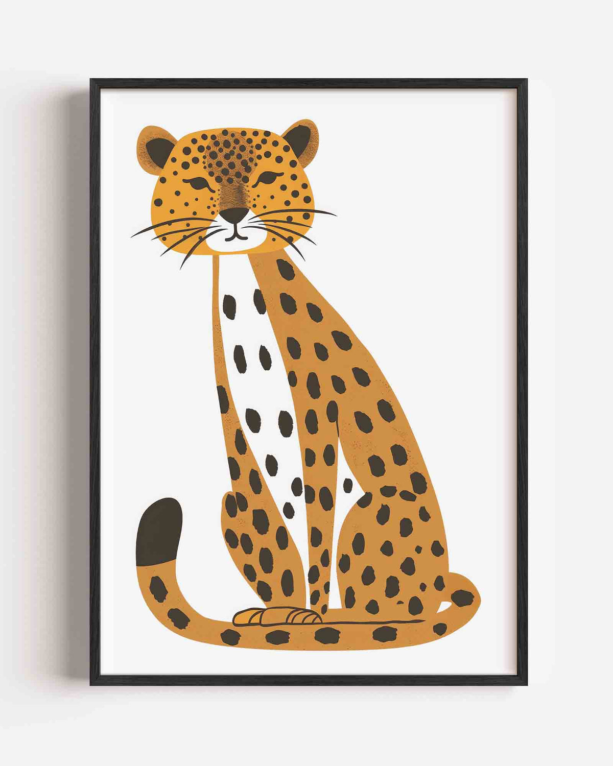 Zittende luipaard – kids portret poster als wanddecoratie