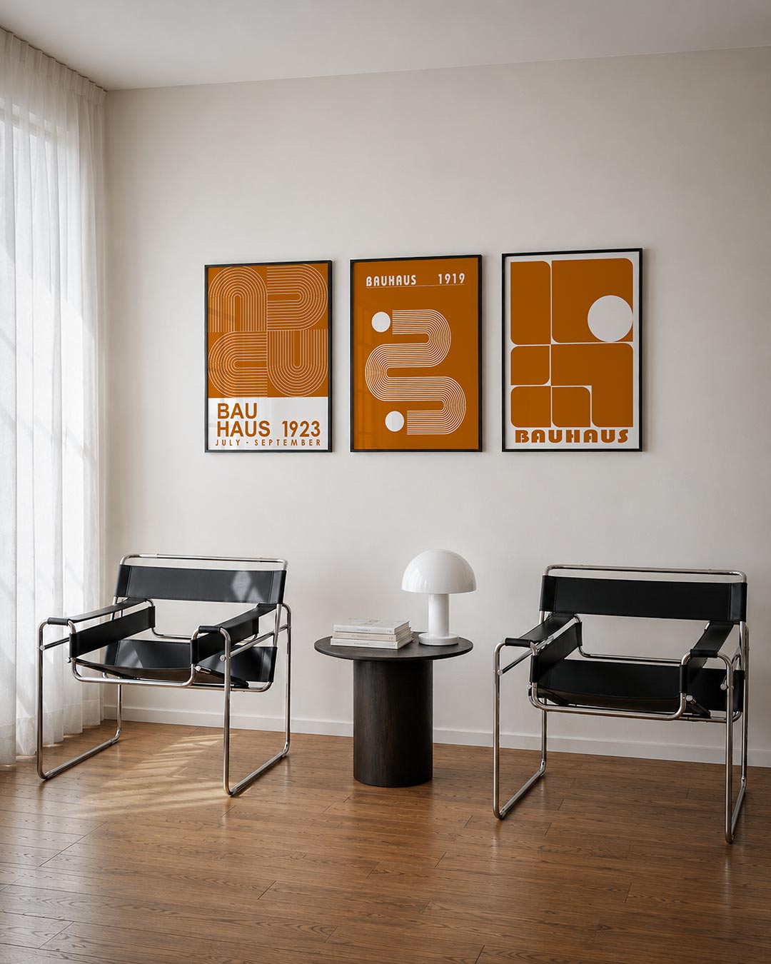 Lijnen en vlakken driedelige posterset – deze posterset in drie delen toont een dynamisch spel van gebogen en rechte lijnen