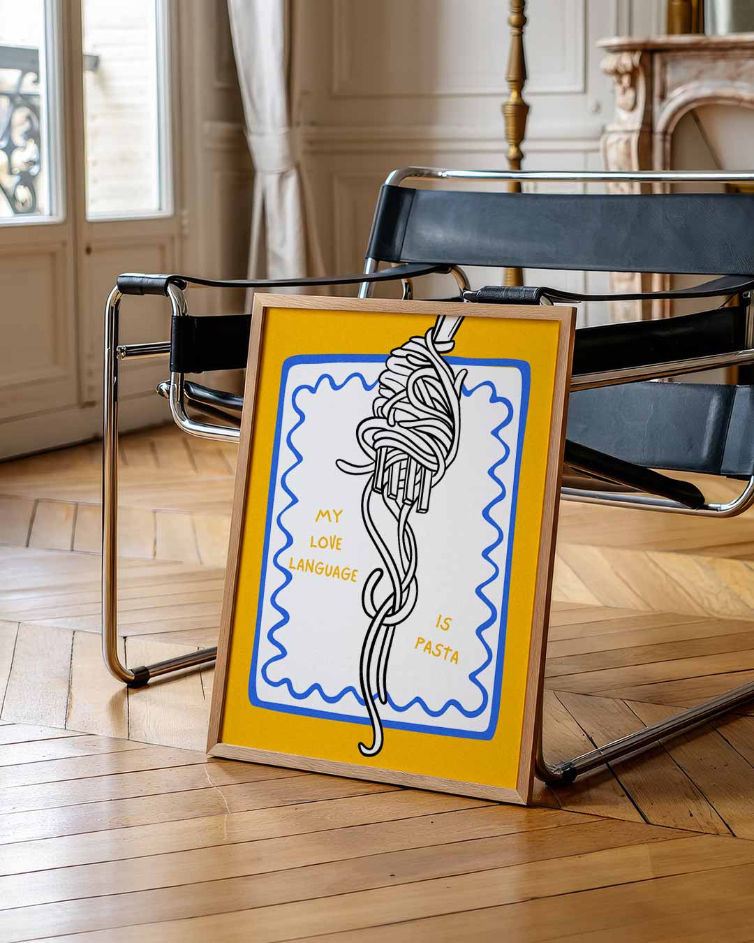 Pasta Liefdestaal – zomerse wandkunst als portret poster