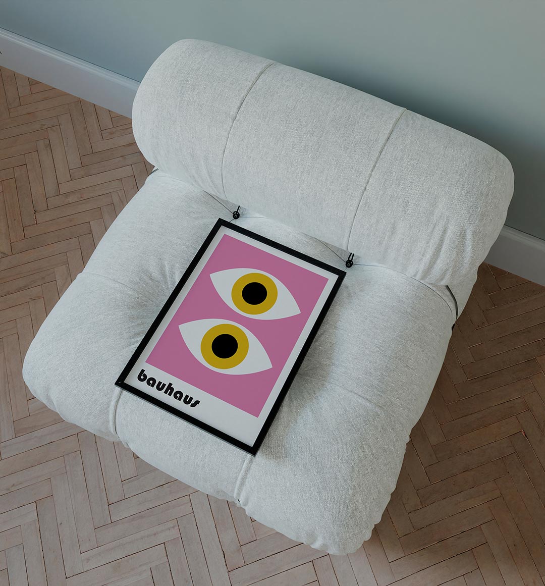 Oogvormen en kleur – staande Bauhaus poster voor aan de muur