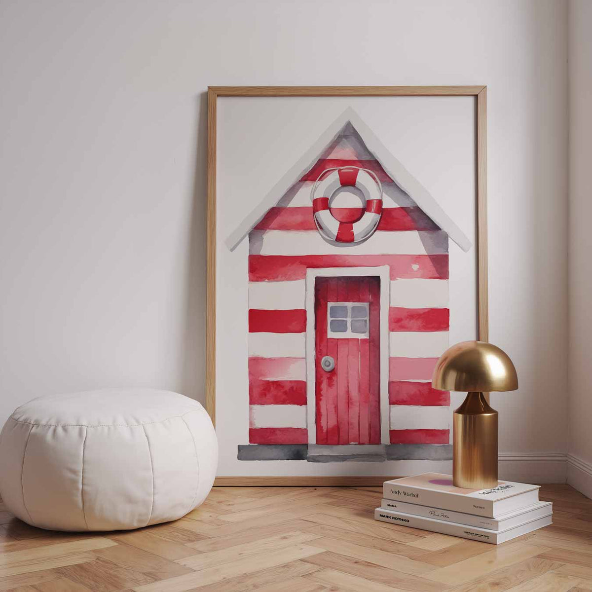 Strandhut Wonder – zomerse wandkunst als portret poster