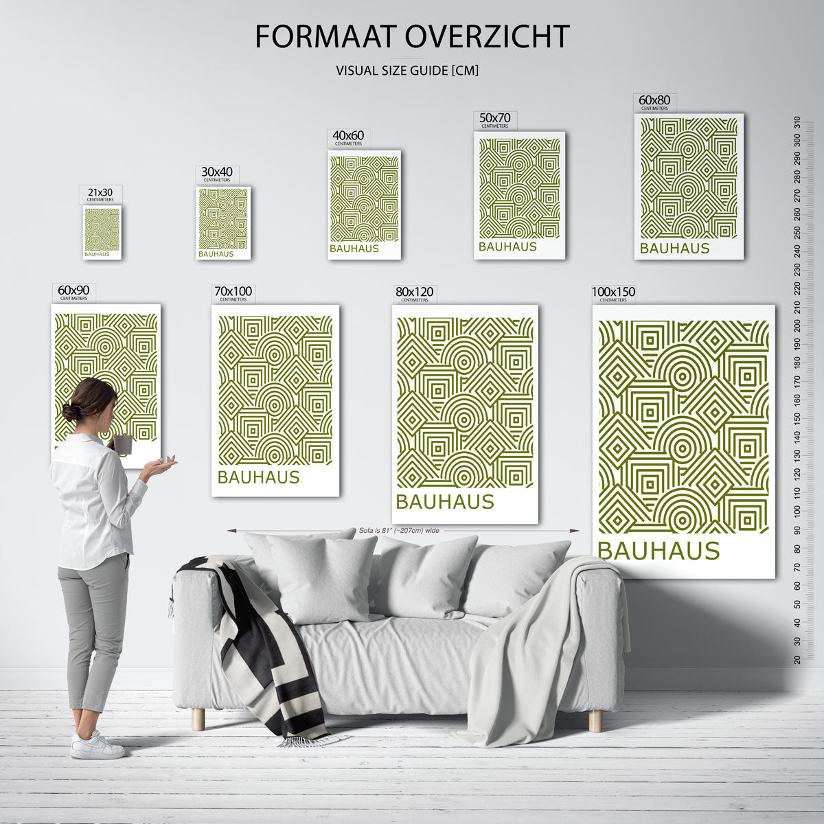 Lijnen en patronen – Bauhaus poster als moderne geometrische wanddecoratie