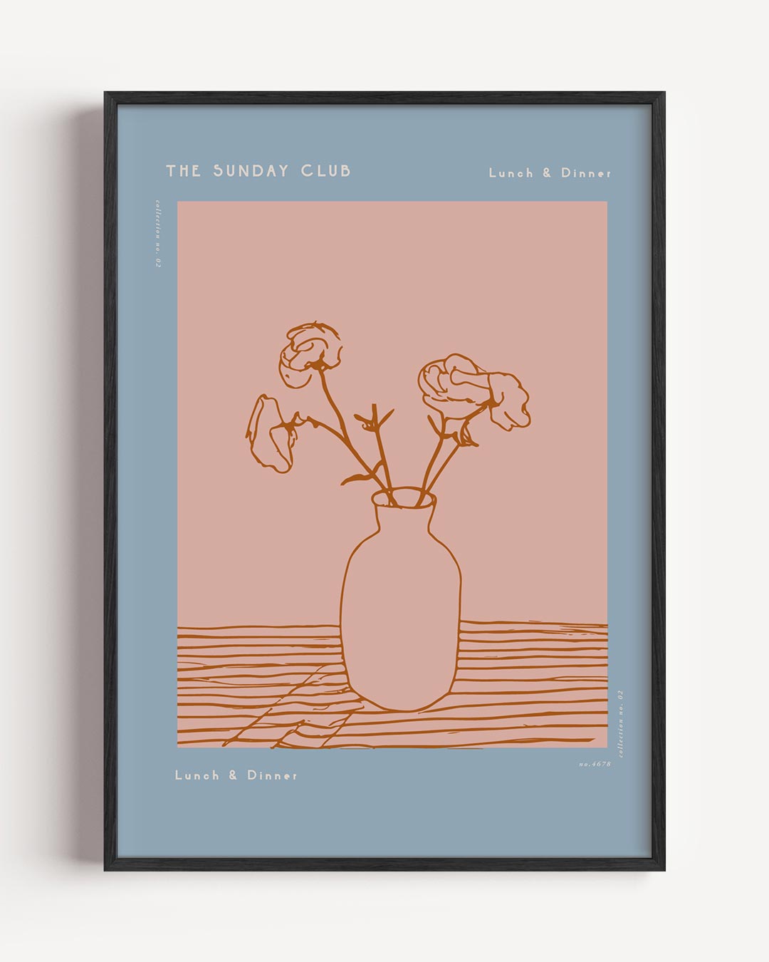 Bloemen in Vaasje Kunstposter – College Club portret poster als wanddecoratie