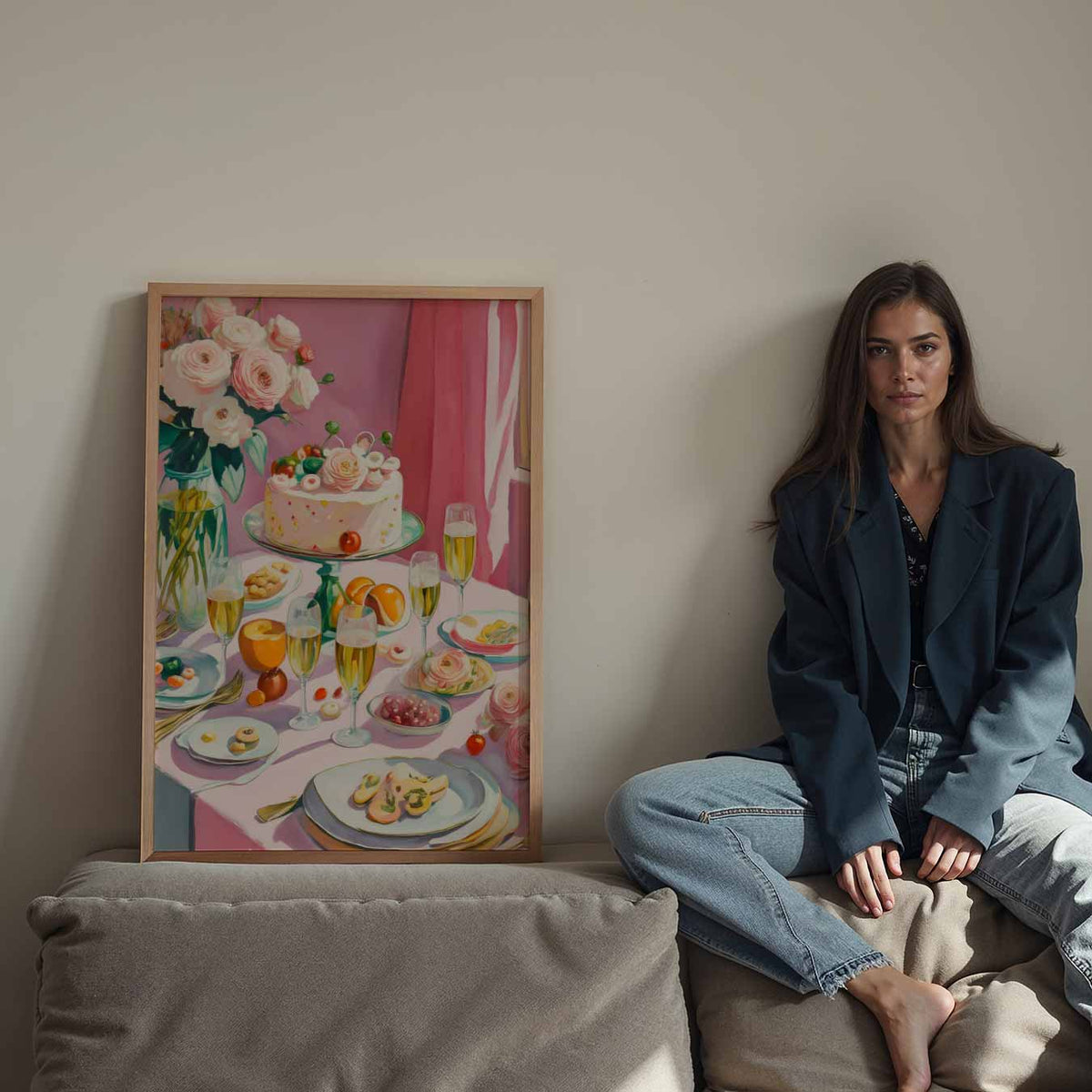 Romantische Tafelschikking – staande keuken wanddecoratie van WallArtistic