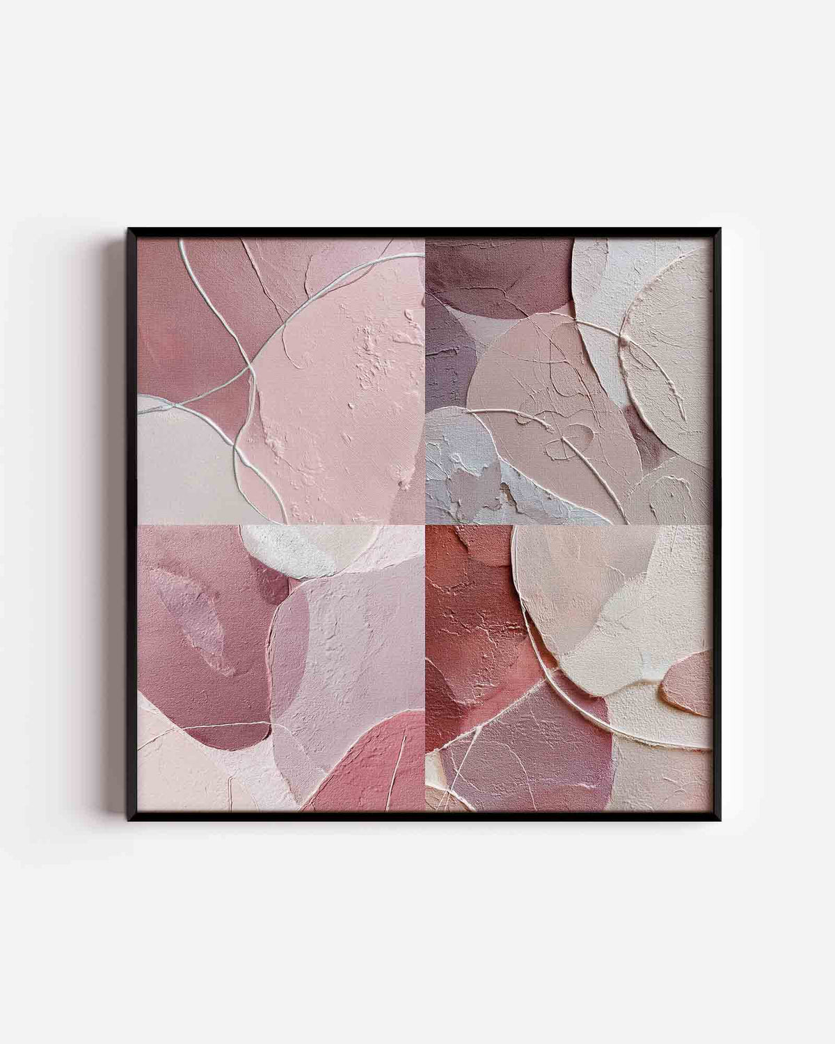 Abstracte roze vormen – abstracte vierkante poster als wanddecoratie