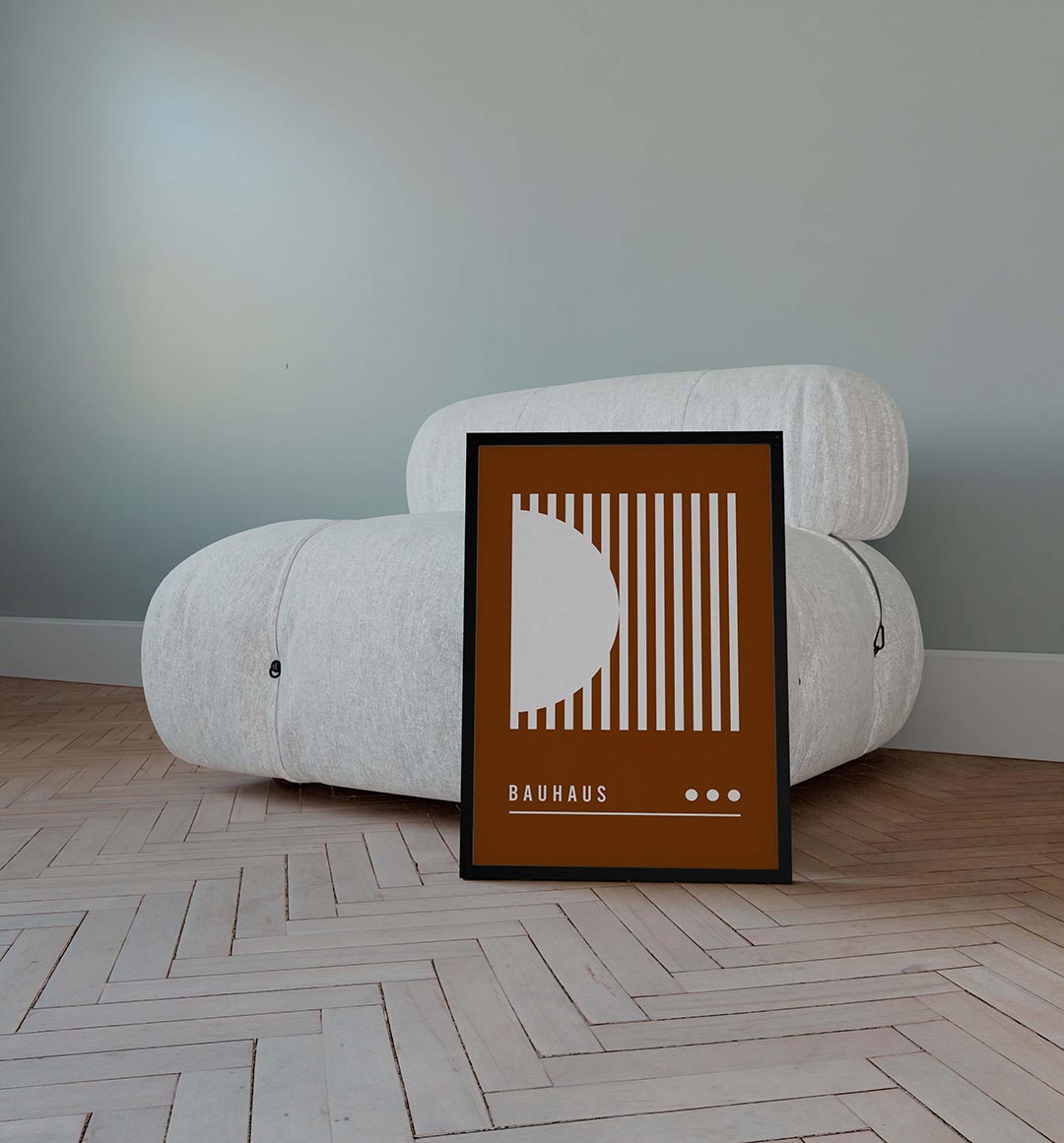 Lijnen en vlakkenspel – geometrische poster in Bauhaus-stijl van WallArtistic