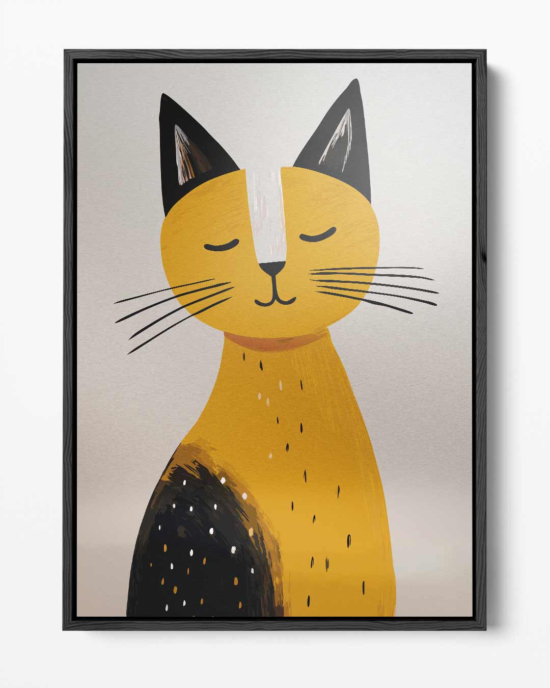 Slaperige Kat Illustratie – portret kunstwerk als wanddecoratie