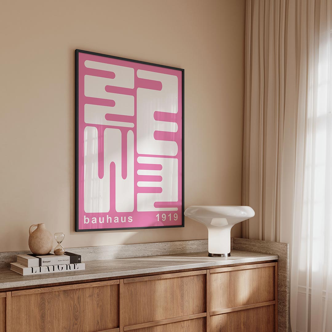 Vorm en kleur – geometrische Bauhaus poster in staand formaat