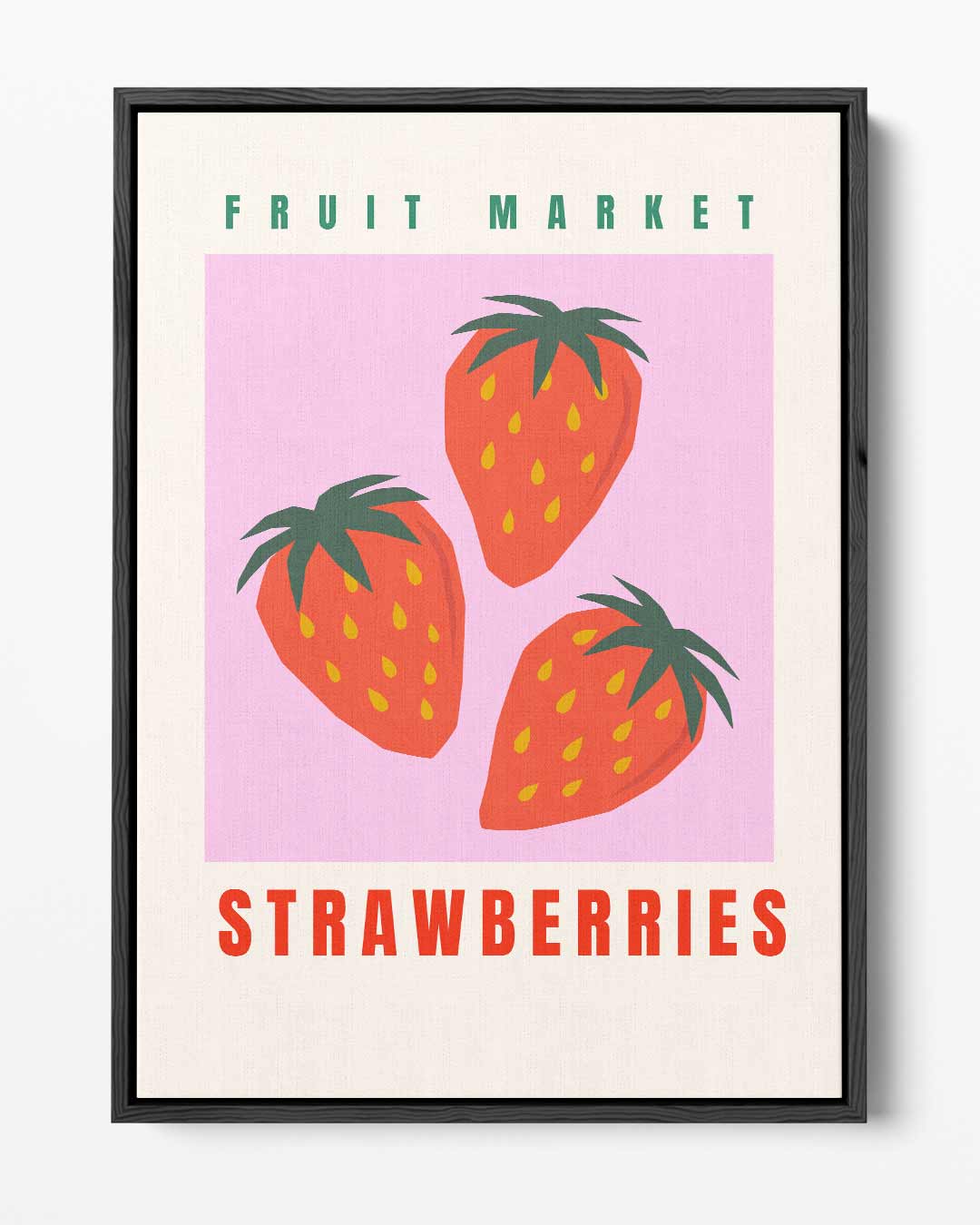 Fruitmarkt Aardbeien Poster – portret kunstwerk als wanddecoratie