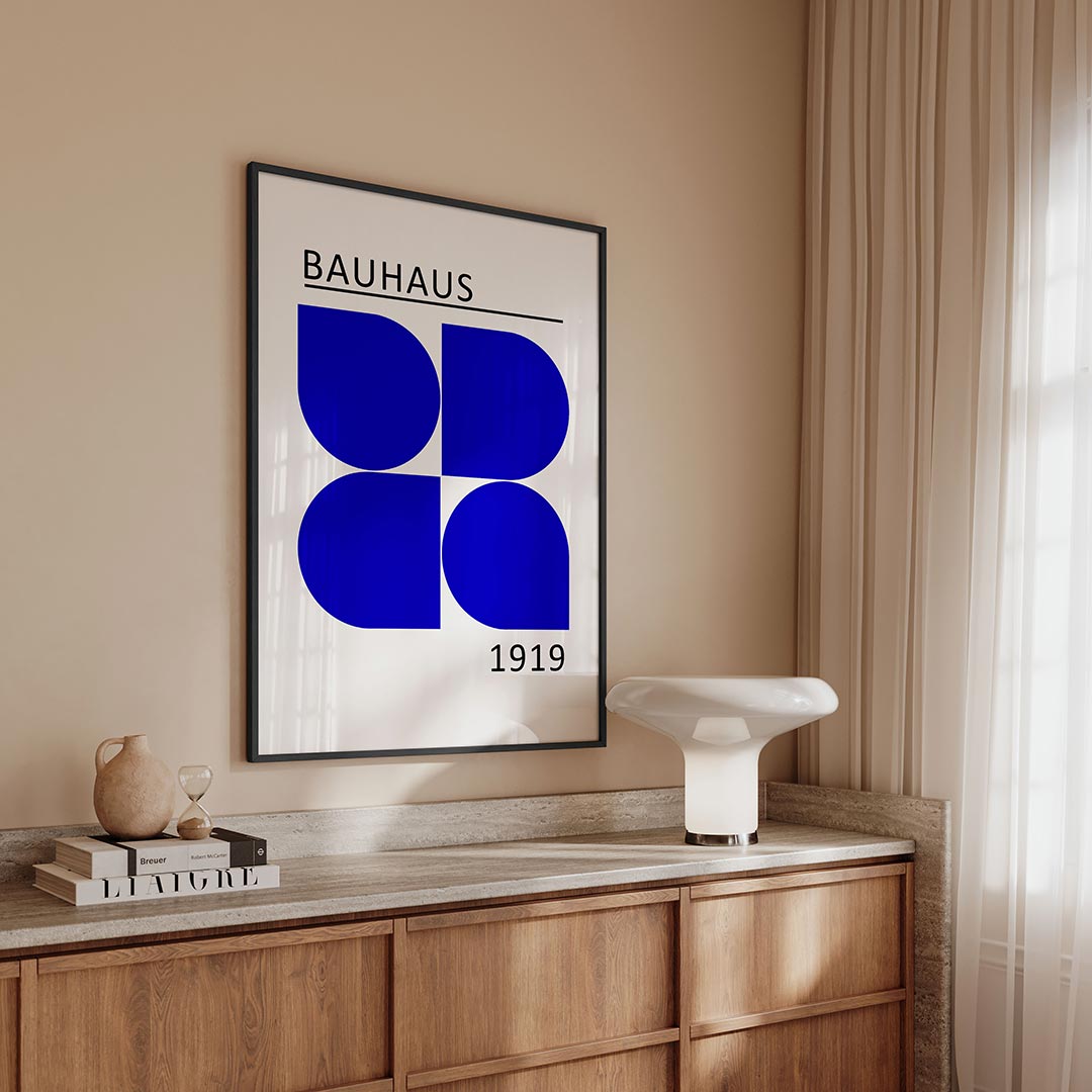 Vorm en kleur – geometrische Bauhaus poster in staand formaat