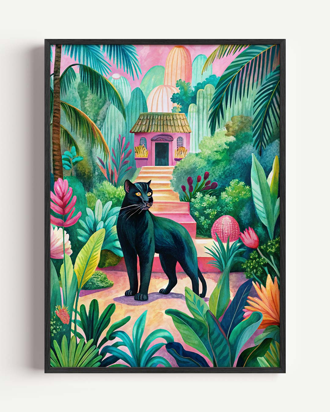 Tropische Jungle Panther – dieren portret poster als wanddecoratie