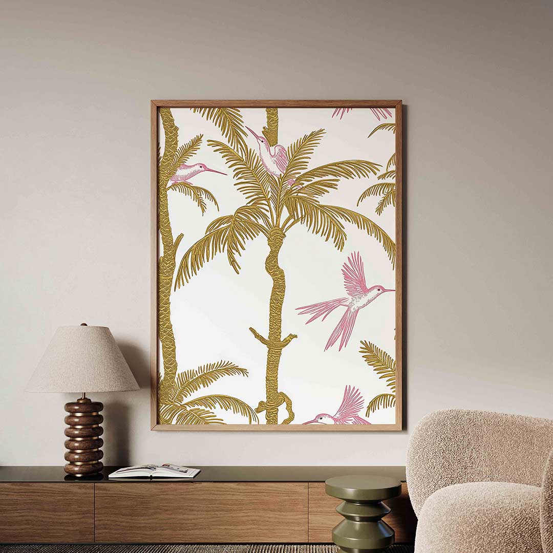 Vogels en palmbomen – tropische jungle poster in staand formaat