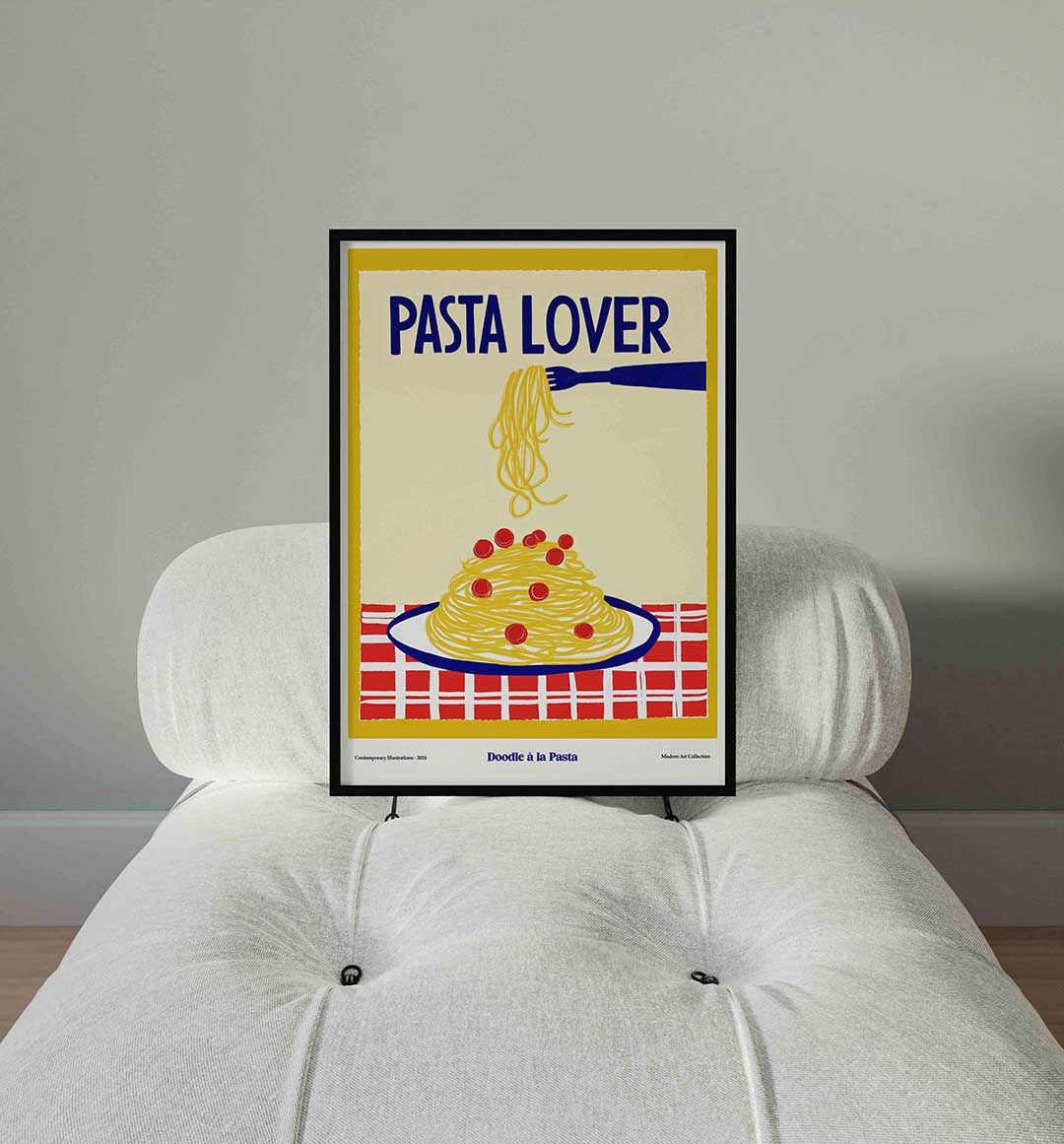 Pasta op vork – staande Pop Art wanddecoratie van WallArtistic