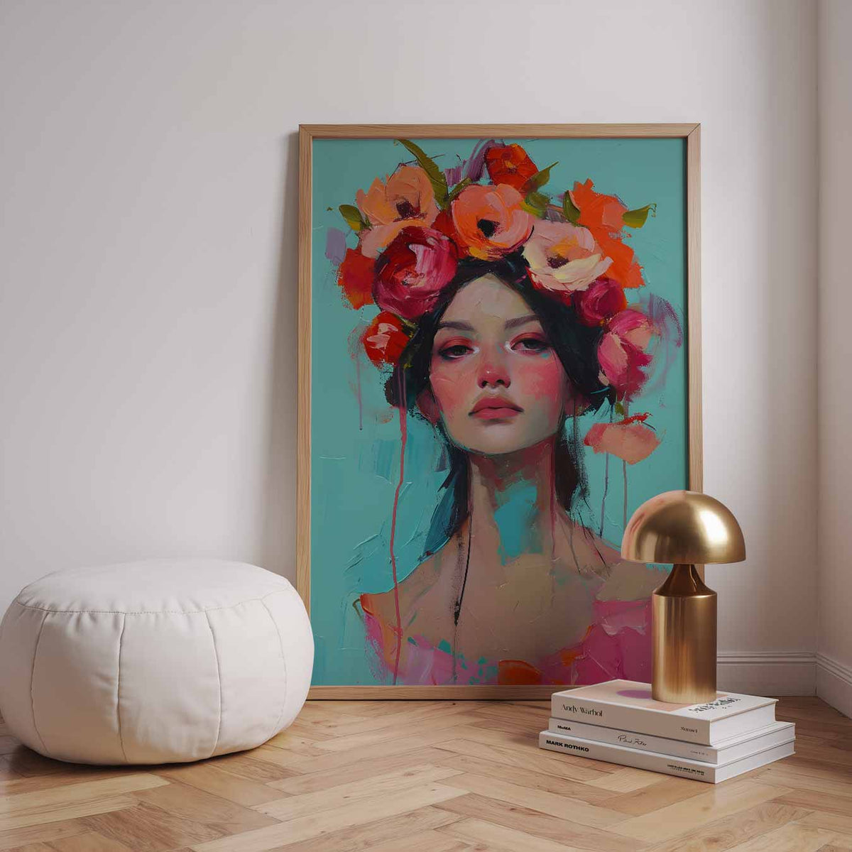 Bloemen Prinses Portret – urban poster in staand formaat