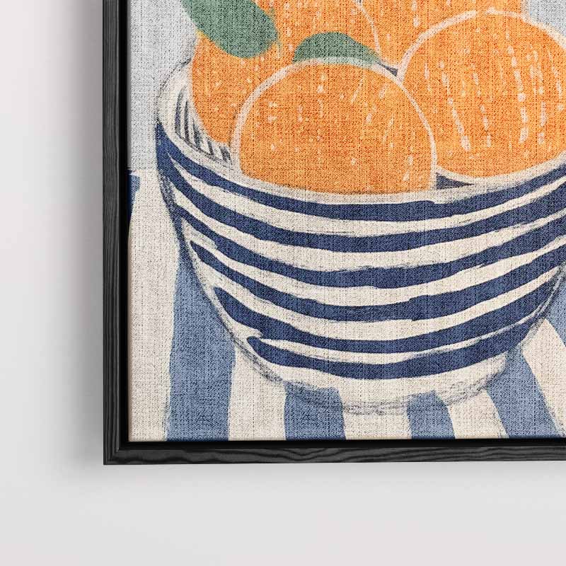 Zomerse Citrus in Streepjeskom – staand kunstwerk voor modern interieur