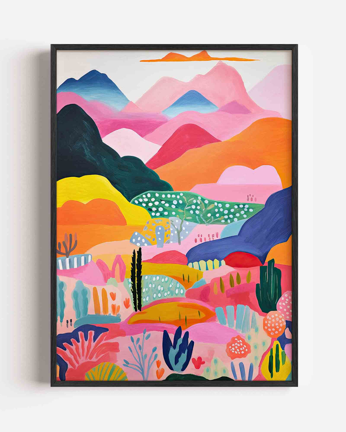 Kleurrijk landschap – kleurrijke illustratie portret poster als wanddecoratie