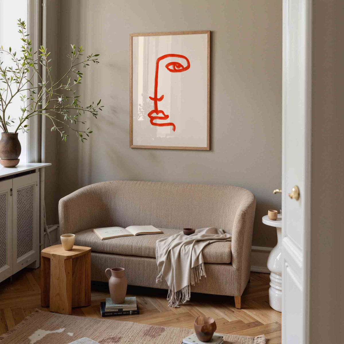 Minimalistisch gezicht – rustige poster in staand formaat