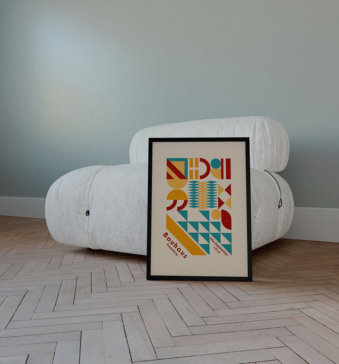 Vormritme en kleur – staande Bauhaus poster voor aan de muur