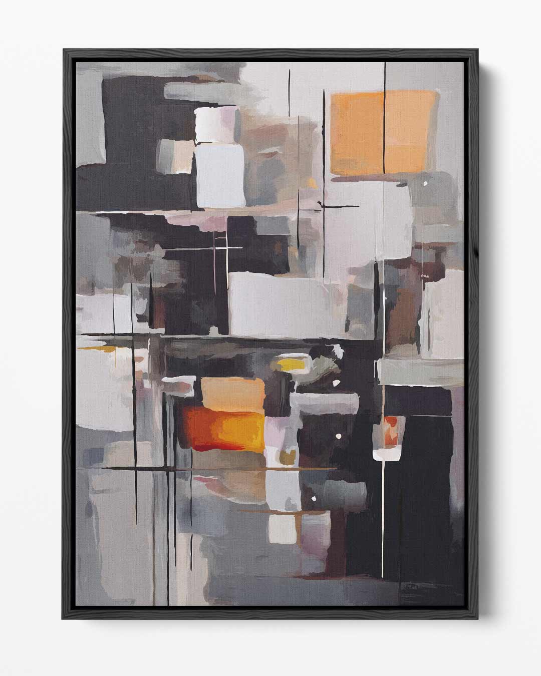 Abstracte Geometrie in Kleuren – portret kunstwerk als wanddecoratie