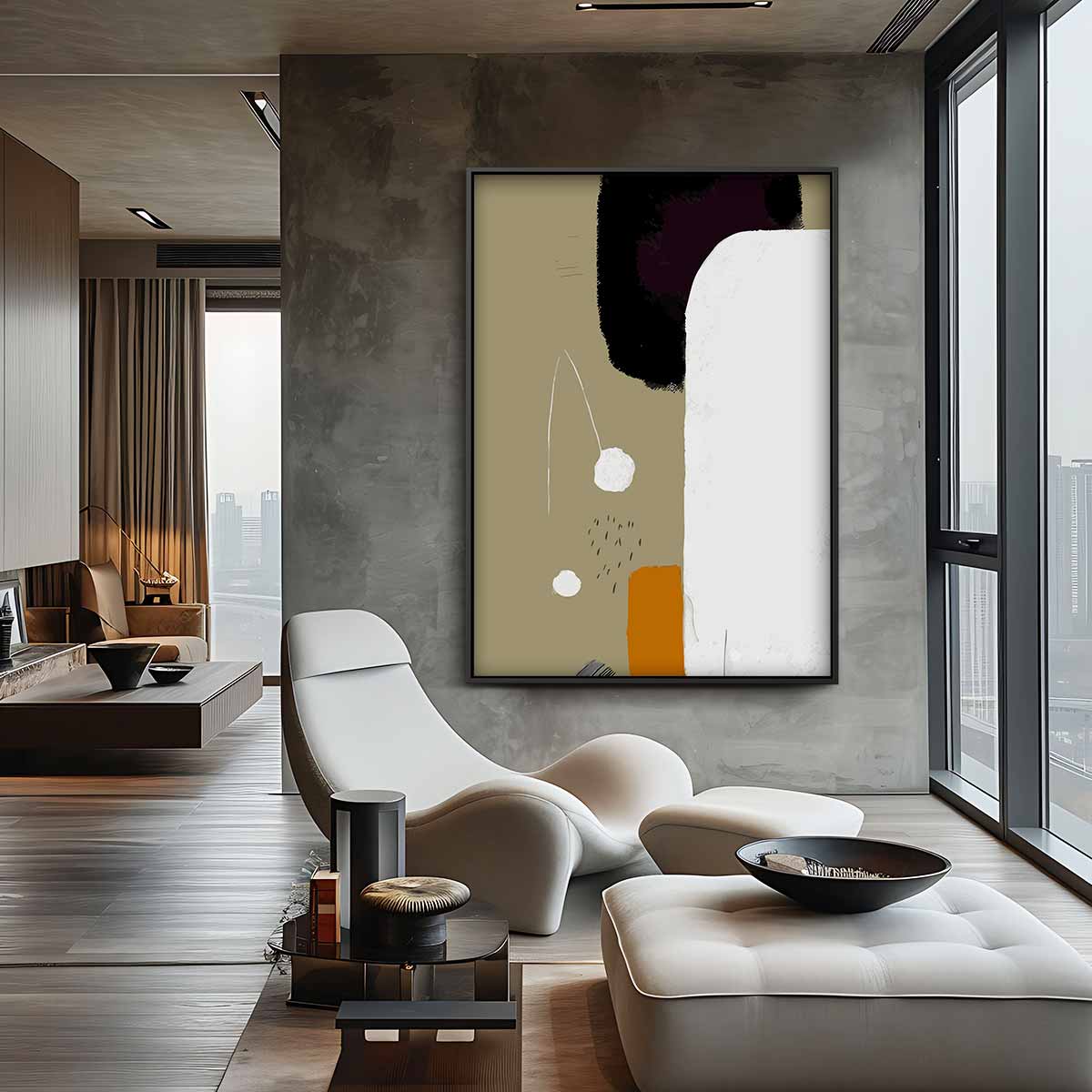 Abstracte Rust – canvas wanddecoratie in portret formaat
