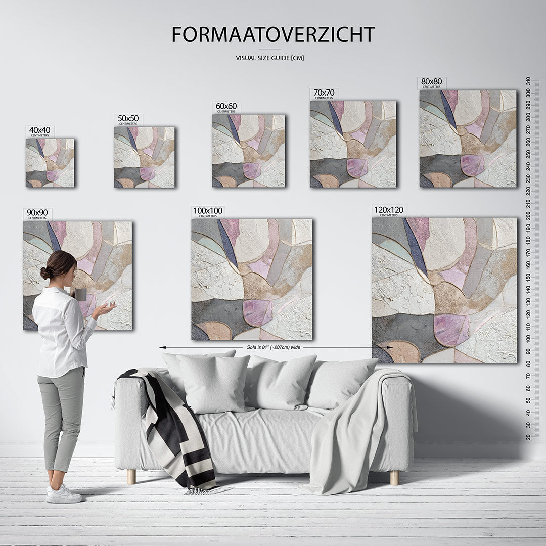 Organische vormen compositie kunstwerk – materiaalweergave – dit werk toont een verzameling van vloeiende, organische vormen