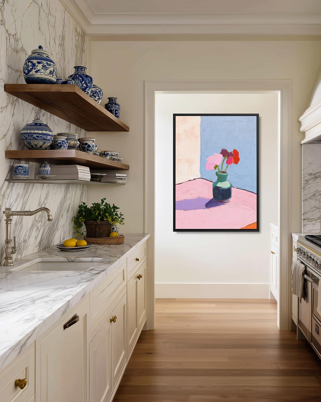 Vaas met bloemen – staand wanddecoratie kunstwerk