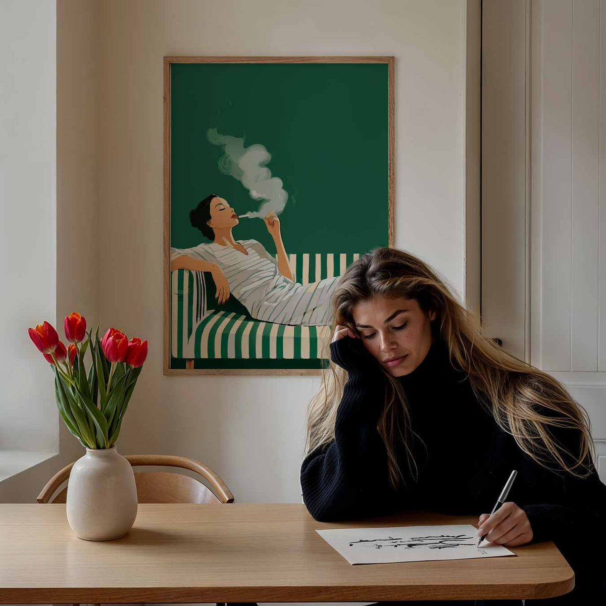 Chill op de Bank – staande muurposter met zomerse uitstraling